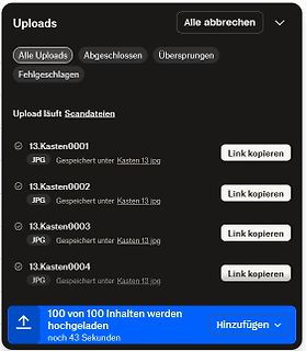 Upload-Statusanzeige einer Webseite