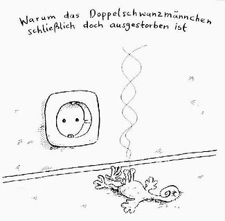 Comiczeichnung Steckdose und Wesen