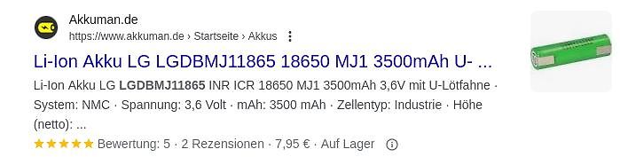 Google-Suchergebnis für Li-Ion Akku LG 18650