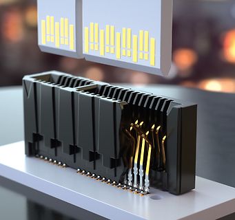 3D-Rendering eines Steckverbinder-Bauteils