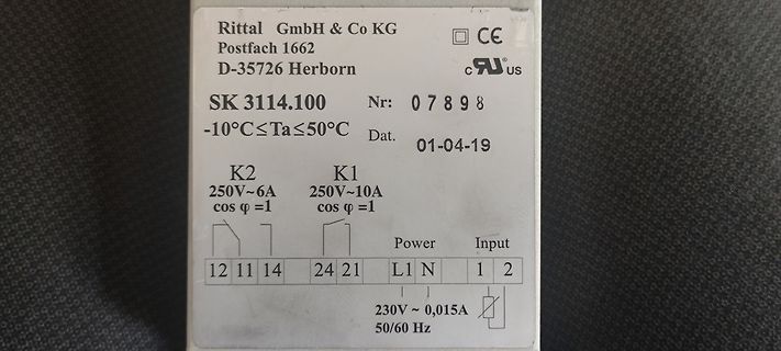 Typenschild eines Rittal Geräts