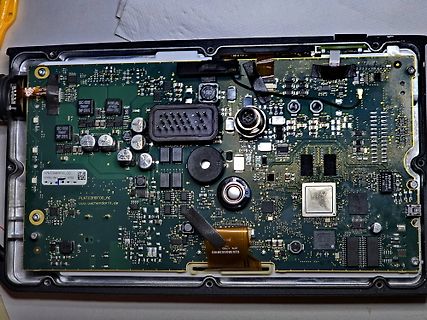 Innenansicht einer Leiterplatte eines elektronischen Geräts