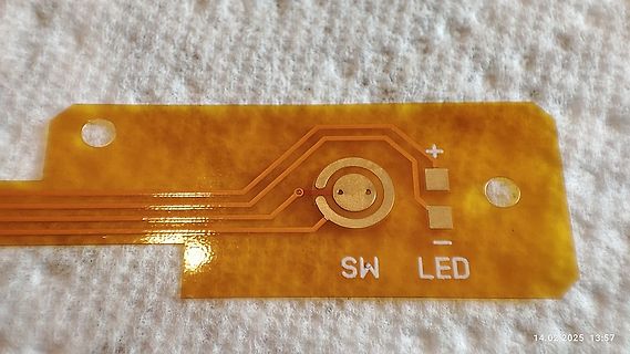 Flexible Leiterplatte mit Schalter und LED-Anschluss
