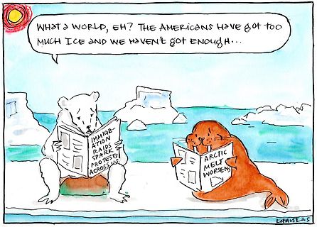 Comic über Klimawandel und Immigration