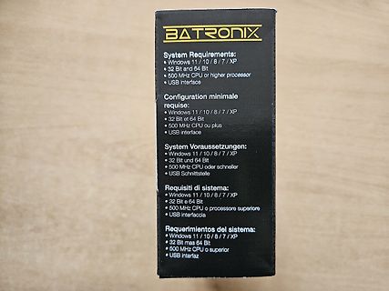 Verpackung mit Systemanforderungen für Batronix