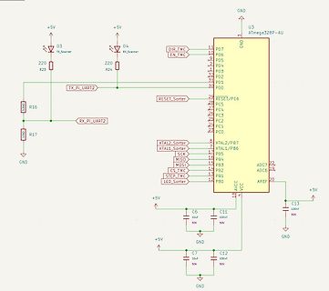 Schaltplan mit ATmega328P Mikrocontroller