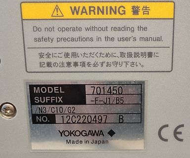 Typenschild eines Yokogawa Geräts