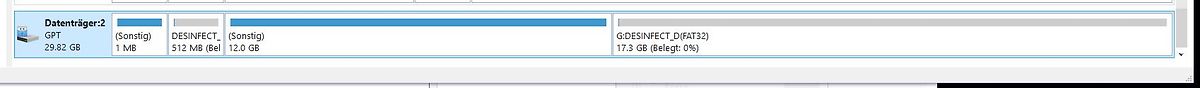 Windows Datenträgerverwaltung Ausschnitt