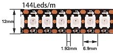 Maßzeichnung eines LED-Streifens