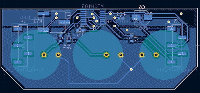 CAD-Ansicht eines Leiterplatten-Layouts