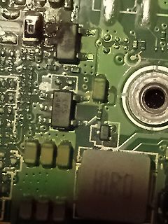 Makroaufnahme einer Leiterplatte mit SMD-Bauteilen