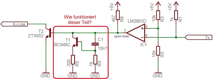 Schaltplan einer K-Line Schnittstelle