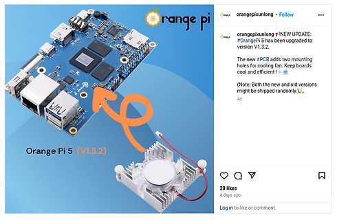 Orange Pi 5 Single Board Computer und Kühlkörper