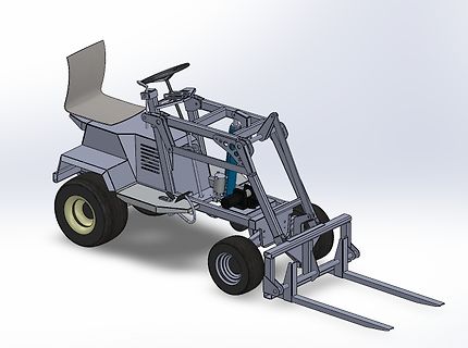 3D-CAD-Modell eines kleinen Gabelstaplers