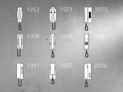 Zeichnung der Evolution von Telefonhörern