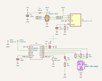 Schaltplan mit USB-Controller und Mikrocontroller