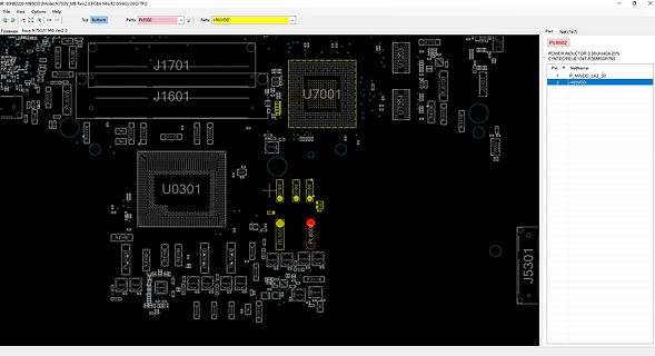 CAD-Ansicht eines Leiterplatten-Layouts