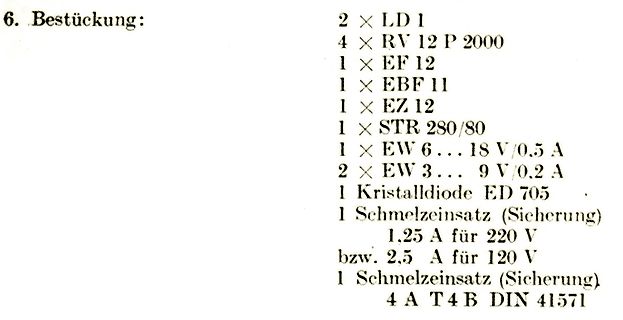 Stückliste elektronischer Bauteile