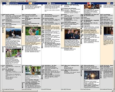 Fernsehprogramm-Übersicht