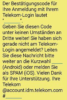 Telekom Bestätigungscode Nachricht