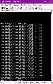 Serieller Terminal-Monitor mit UDP-Nachrichten