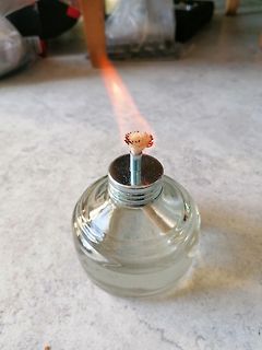 Brennende Spirituslampe oder Brennspirale