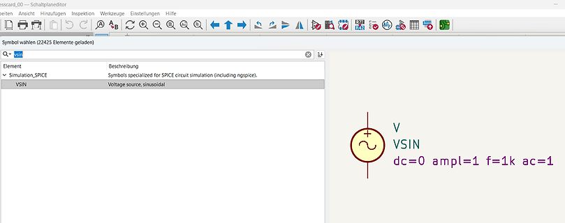 Screenshot einer Schaltplan-Software mit VSIN-Bauteil