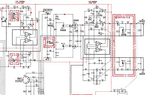 Schaltplan eines Audio-Verstärkers