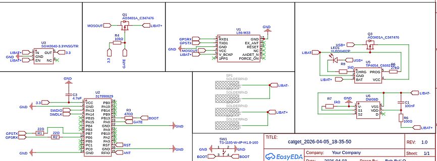 Elektronischer Schaltplan mit Mikrocontroller und GPS-Modul