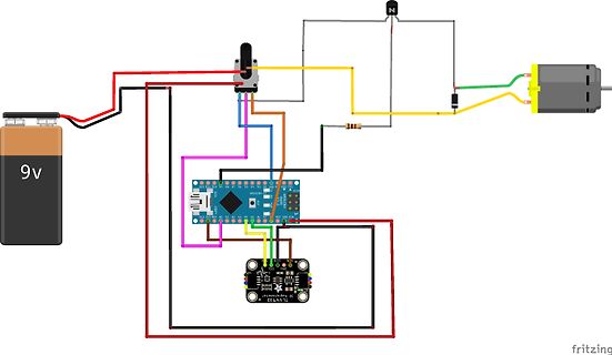 Fritzing-Schaltplan mit Arduino, Motor und TLC5940
