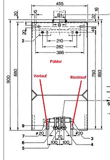 Technische Zeichnung mit Bemaßungen