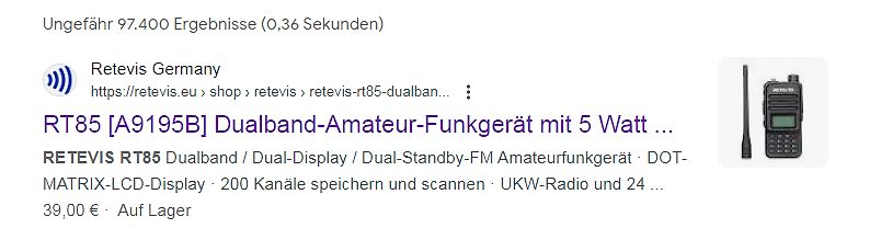 Google-Suchergebnis für Retevis RT85 Funkgerät