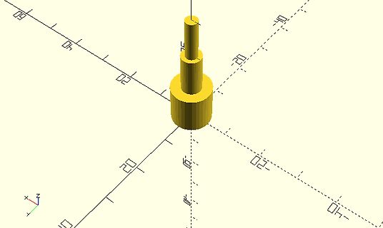 3D-CAD-Modell eines abgestuften Zylinders