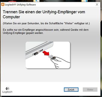 Logitech Unifying Software Installationsschritt