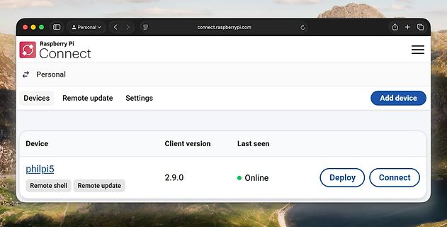 Raspberry Pi Connect Webinterface