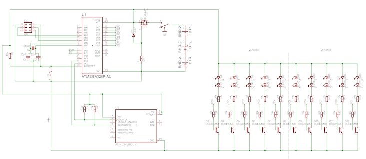 Schaltplan mit ATmega328P und LED-Ansteuerung