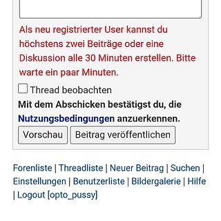 Fehlermeldung eines Internetforums