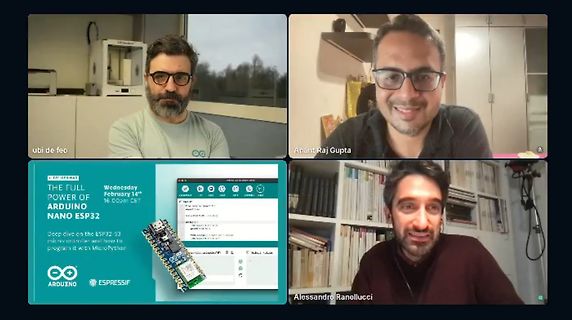 Videokonferenz mit Präsentation eines Arduino Nano ESP32
