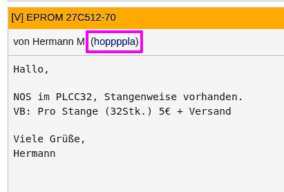 Forenbeitrag zum Verkauf von EPROM 27C512-70