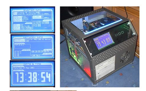 Modifizierter PC-Gehäuse mit LCD-Anzeigen