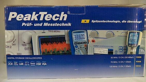 Verpackung von PeakTech Digital Storage Oszilloskopen