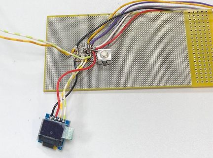 Lochrasterplatine mit Verdrahtung und Sensor