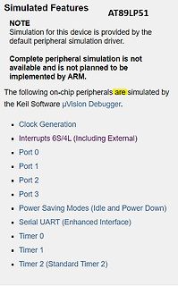 Liste simulierter Peripheriegeräte des AT89LP51