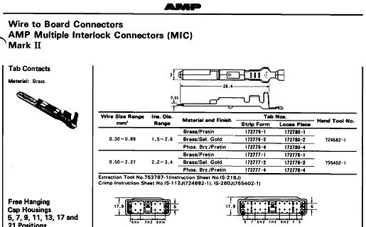 Datenblatt AMP Multiple Interlock Connectors Mark II
