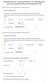 Software-Konfiguration der Leistungsreduktion bei Frequenzänderung
