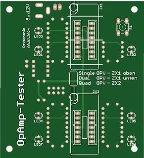 PCB-Layout eines OpAmp-Testers