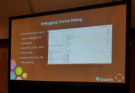Präsentationsfolie über Cortex Debugging