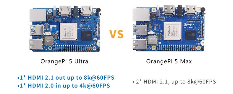 Vergleich OrangePi 5 Ultra und OrangePi 5 Max