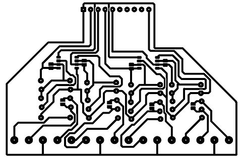 Leiterplatten-Layout mit Leiterbahnen und Lötpads