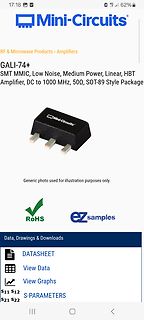 Produktseite eines Mini-Circuits Verstärkers